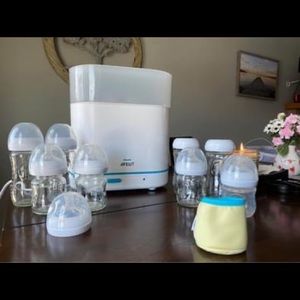 Phillips Avent Glass bottle set with sterilizer